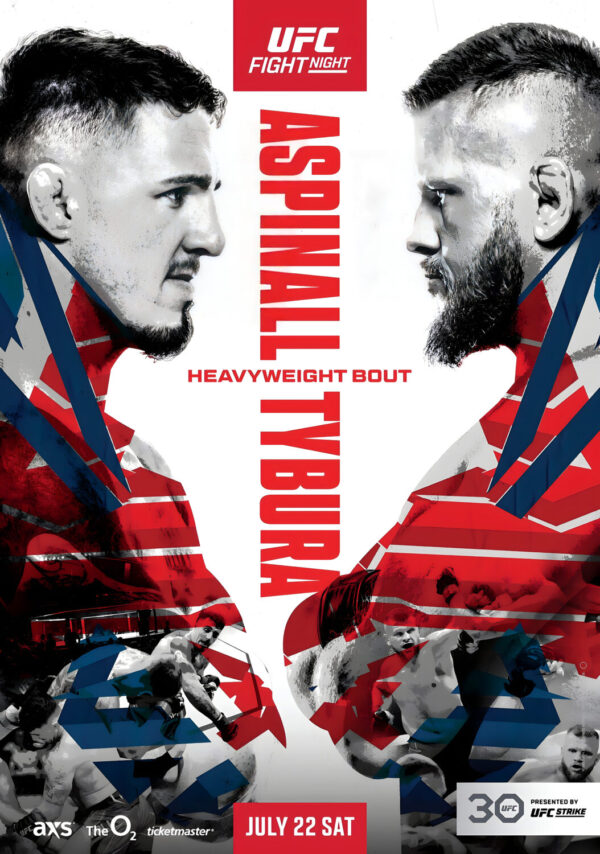UFC Fight Night London: Tom Aspinall vs. Marcin Tybura 2023 Fight Poster Print