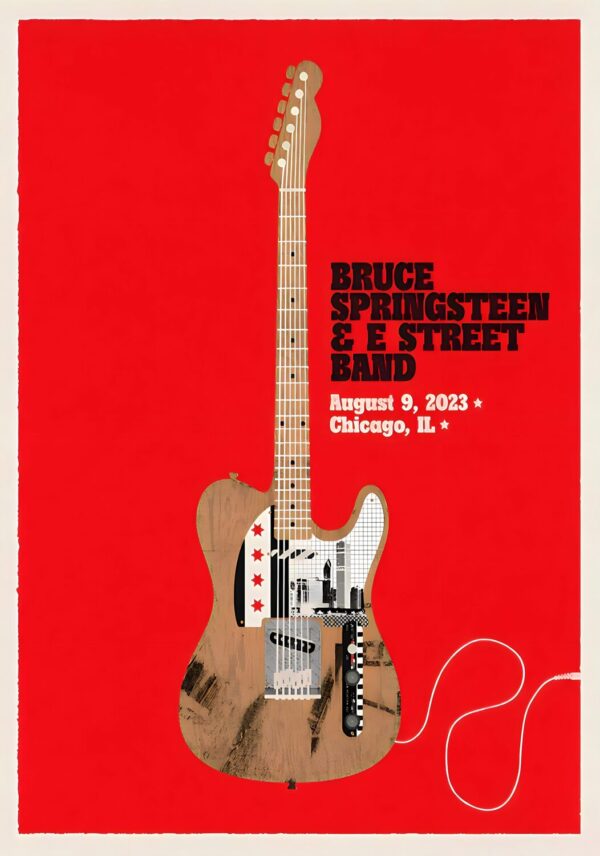 BRUCE SPRINGSTEEN & E Street Band 2023 World Tour: Chicago, IL @ Wrigley Field - 9 August 2023 Poster Print