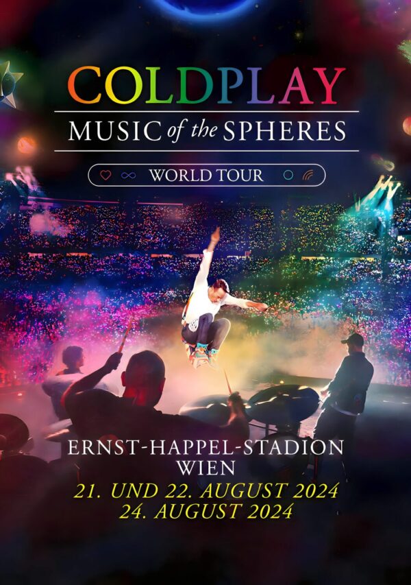 COLDPLAY Music of Spheres 2024 European Tour: VIENNA Ernst-Happel-Stadion Poster Print