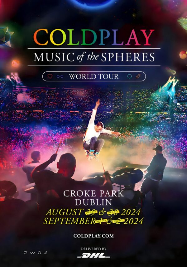 COLDPLAY Music of Spheres 2024 European Tour: DUBLIN – Croke Park Poster Print