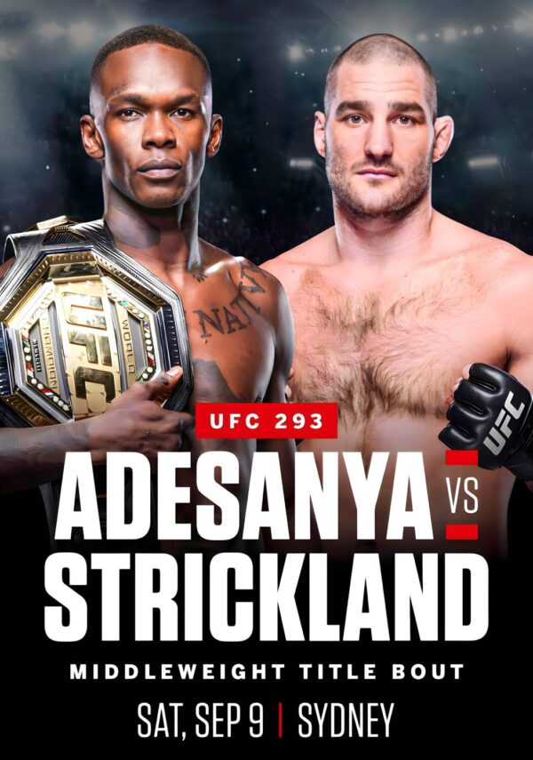 UFC 293 Israel Adesanya vs. Sean Strickland 2023 Fight Poster Print