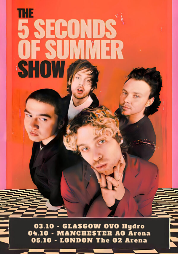 5 SECONDS OF SUMMER 5SOSS The 5 Seconds of Summer 2023 UK Tour Poster