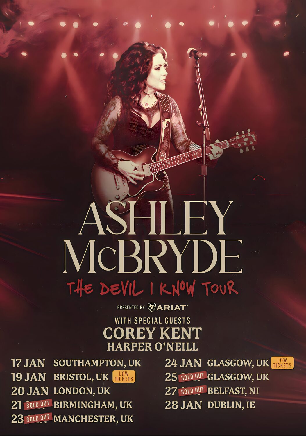 ASHLEY McBRIDE The Devil I Know 2024 SOLD OUT Tour Poster