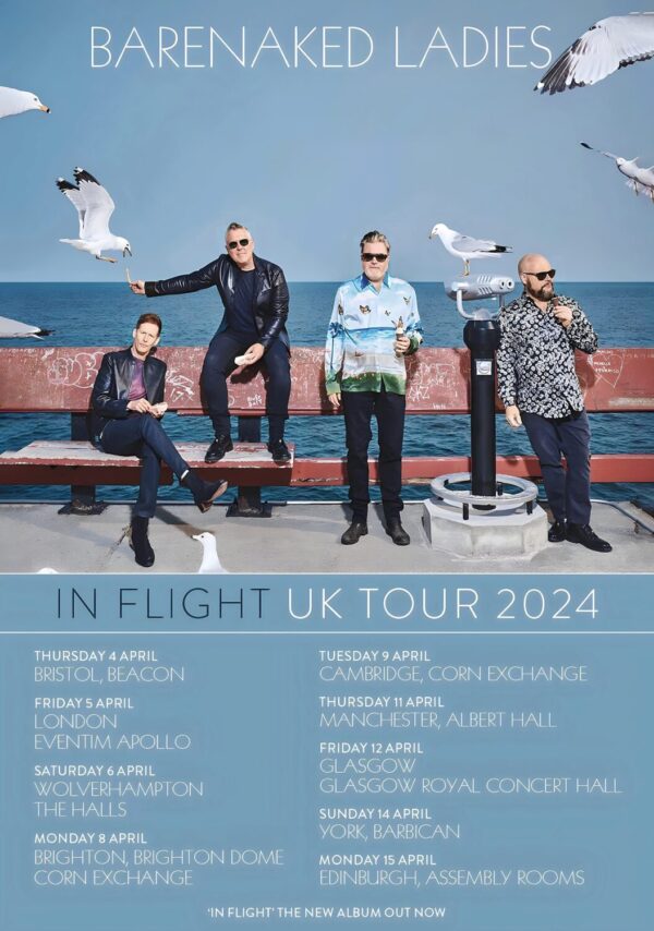 BARENAKED LADIES In Flight 2023 UK Tour Poster