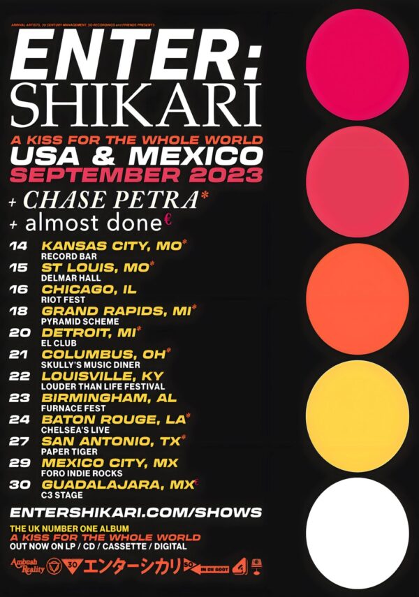 ENTER SHIKARI A Kiss For The Whole World 2023 North America & Mexico Tour Poster Print