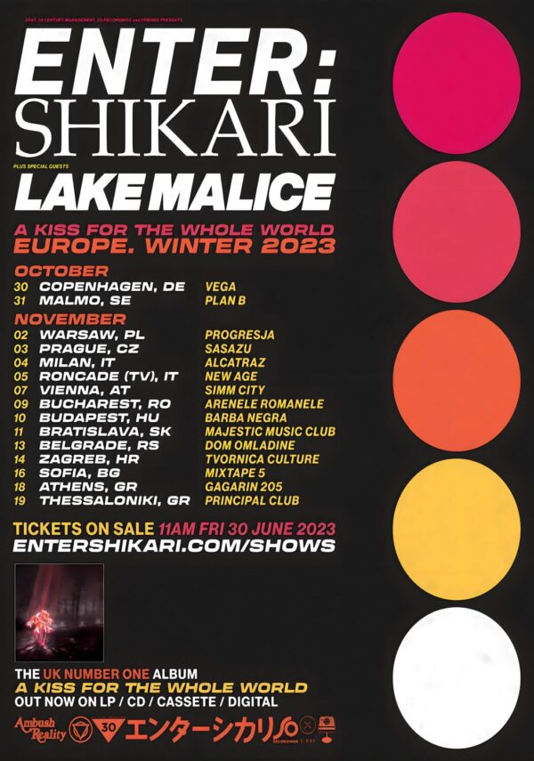 ENTER SHIKARI A Kiss For The Whole World 2023 European Tour Poster Print