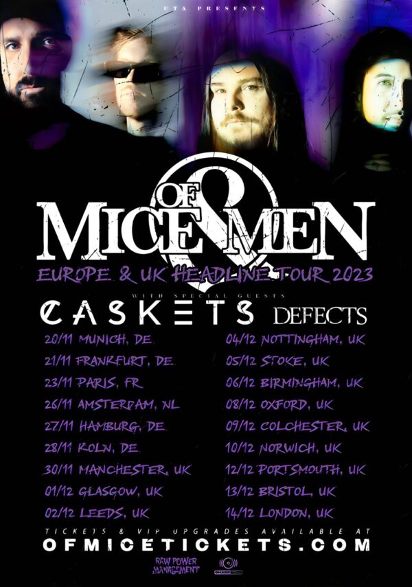 OF MICE & MEN Tether 2023 UK & Europe Tour Poster
