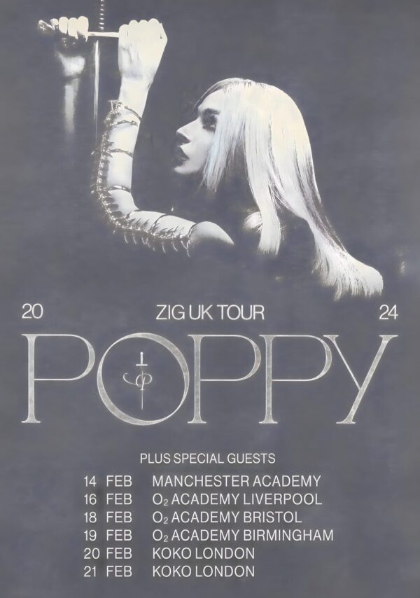 POPPY (Singer) Zig 2024 UK Tour Poster