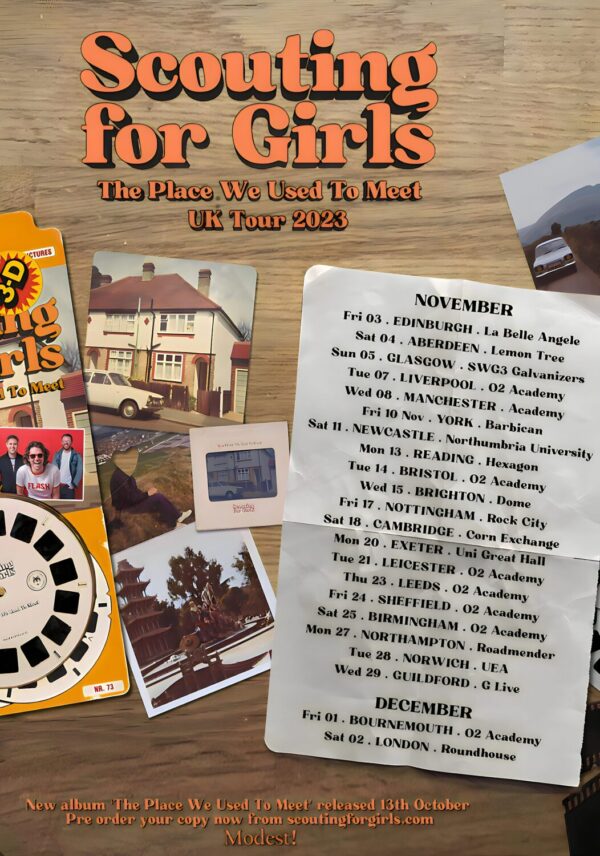 SCOUTING FOR GIRLS The Place We Used To Meet 2023 UK Tour Poster