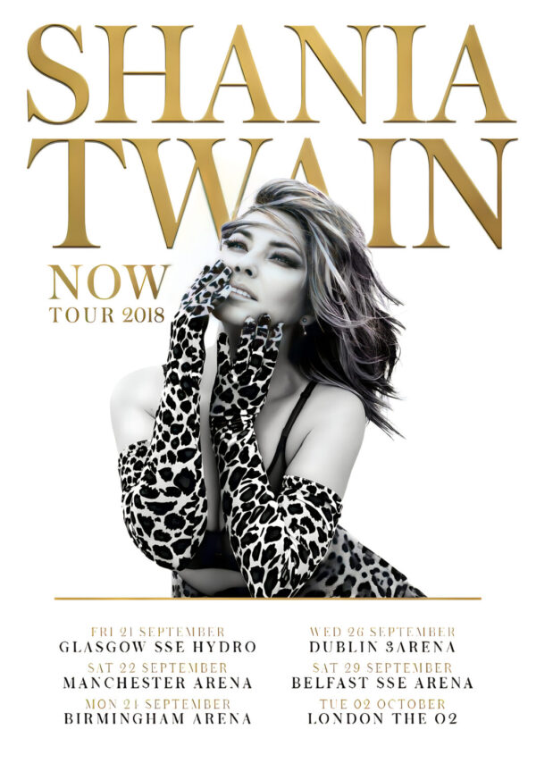 SHANIA TWAIN Now 2018 UK Arena Tour Poster Print