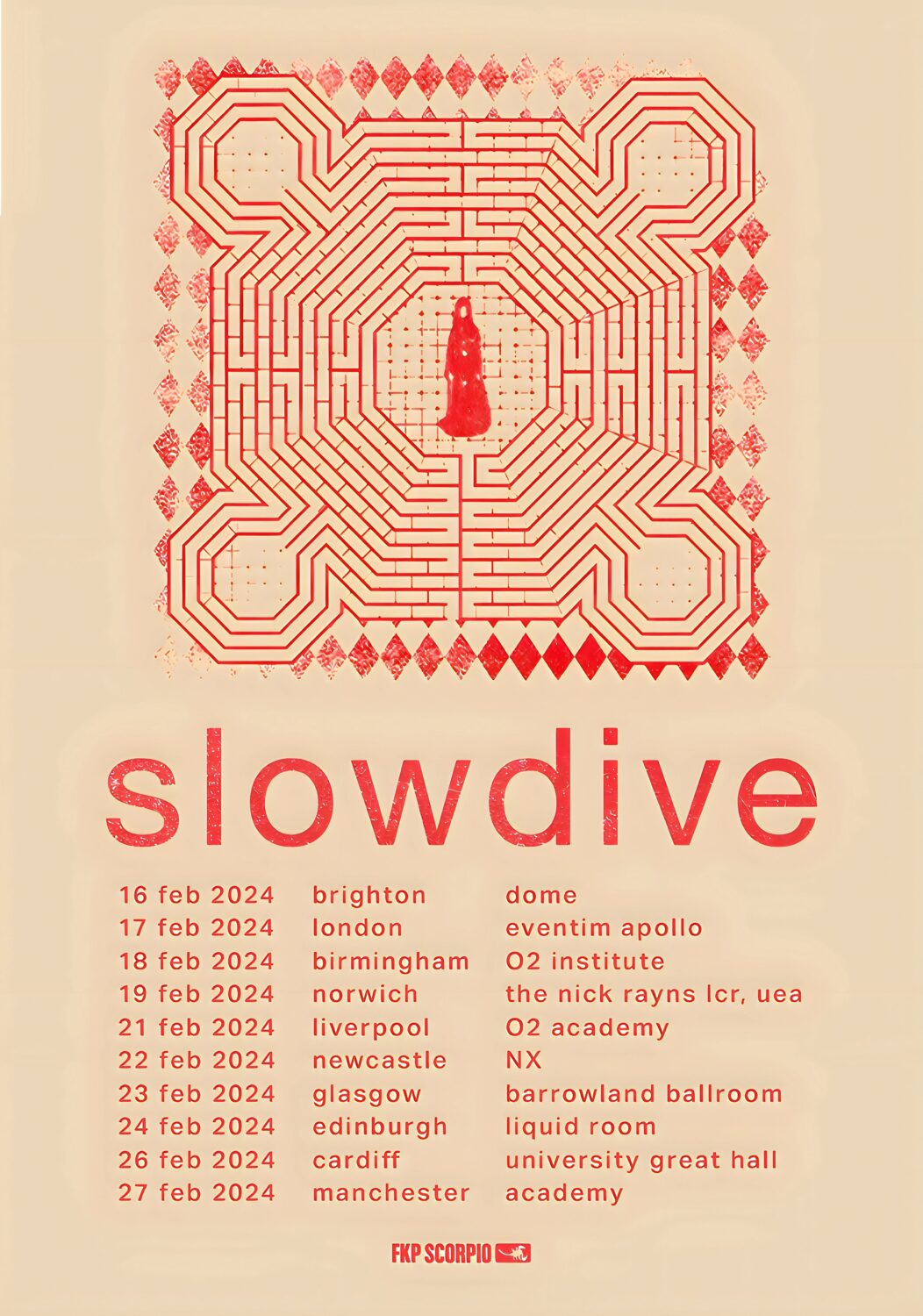 SLOWDRIVE Everything Is Alive 2024 UK Tour Poster