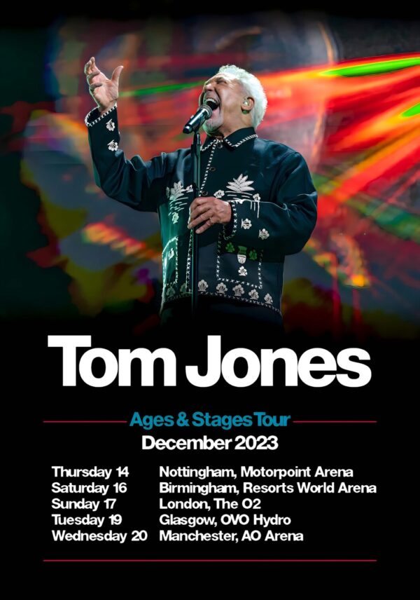 TOM JONES Ages & Stages 2023 UK Tour Poster
