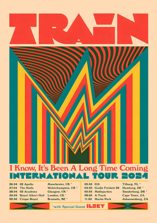 TRAINS (Band) I Know It’s Been A Long Time Coming World Tour 2024 Poster