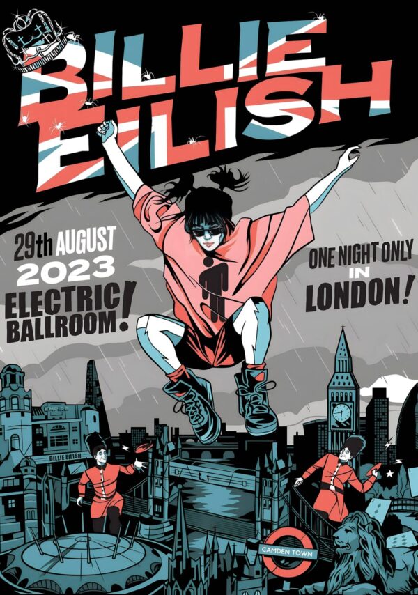 BILLIE EILISH One Night In London 2023 Tour Poster: LONDON Electric Ballroom Poster Print