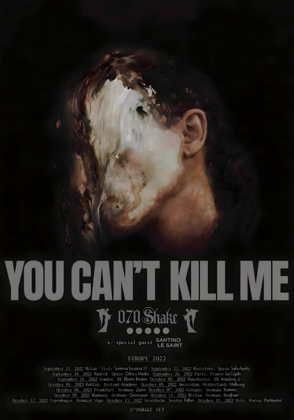 70 SHAKE You Can’t Kill Me 2022 European & UK Tour Poster