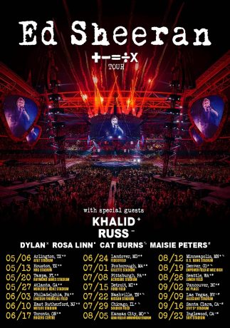 ED SHEERAN +-=÷x North America 2023 Stadium Tour Poster