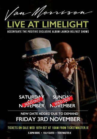 VAN MORRISON Live at Limelight 2023 Belfast Tour Poster
