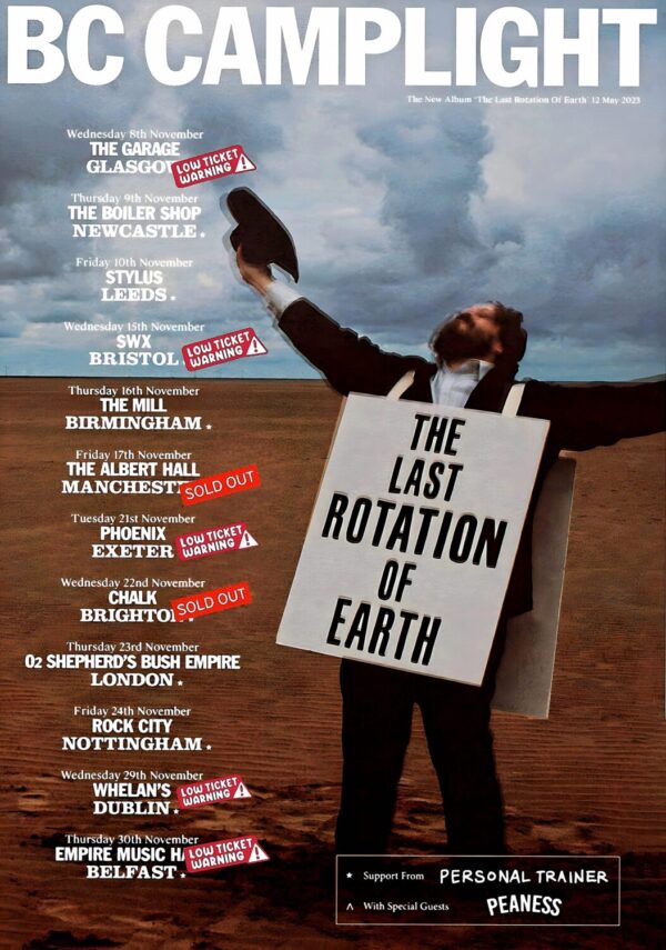 BC CAMPLIGHT The Last Rotation of Earth 2023 UK Tour Poster