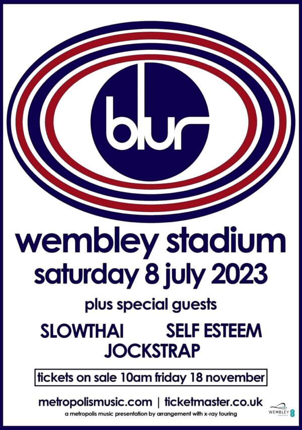 BLUR The Balled of Darren 2023 UK Tour: LONDON Wembley Stadium - 8th July 2023 Poster