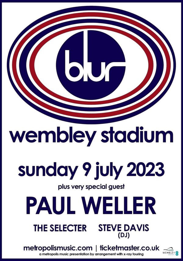 BLUR The Balled of Darren 2023 UK Tour: LONDON Wembley Stadium - 9th July 2023 Poster Print