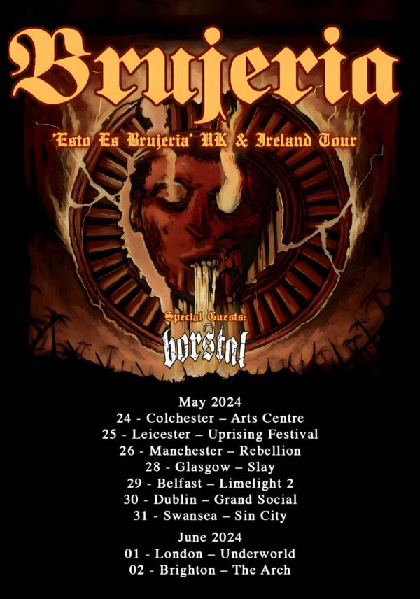 BRUJERIA Esto Es Brujería UK & Ireland 2024 Tour Poster