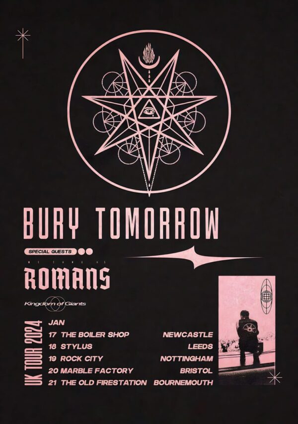 BURY TOMORROW The Seventh Son 2024 UK Tour Poster