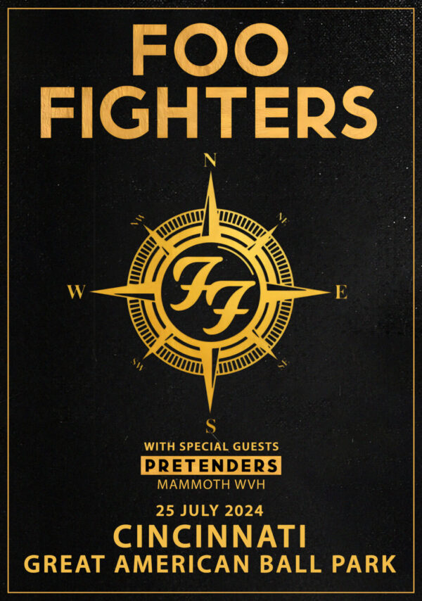 FOO FIGHTERS Everything or Nothing 2024 North American Stadium Tour: CINCINNATI, OH — Great American Ballpark Poster