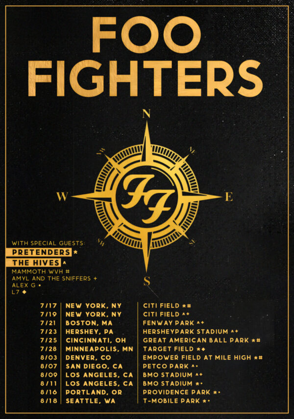 FOO FIGHTERS Everything or Nothing 2024 North American Stadium Tour Poster