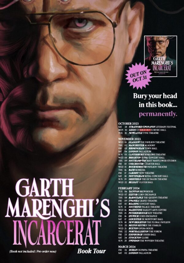 GARTH MARENGHI Incarcerat 2023 & 2024 UK Book Tour Poster