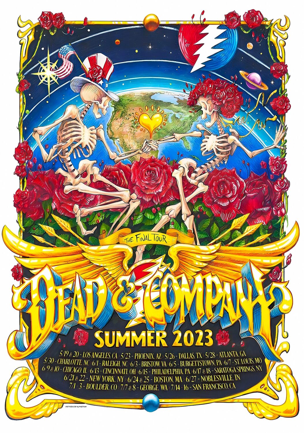 thumbnail image 2 of Grateful Dead 1995 Vintage Poster – 18x24 Reproduction – Art Deco Style 2 of 6