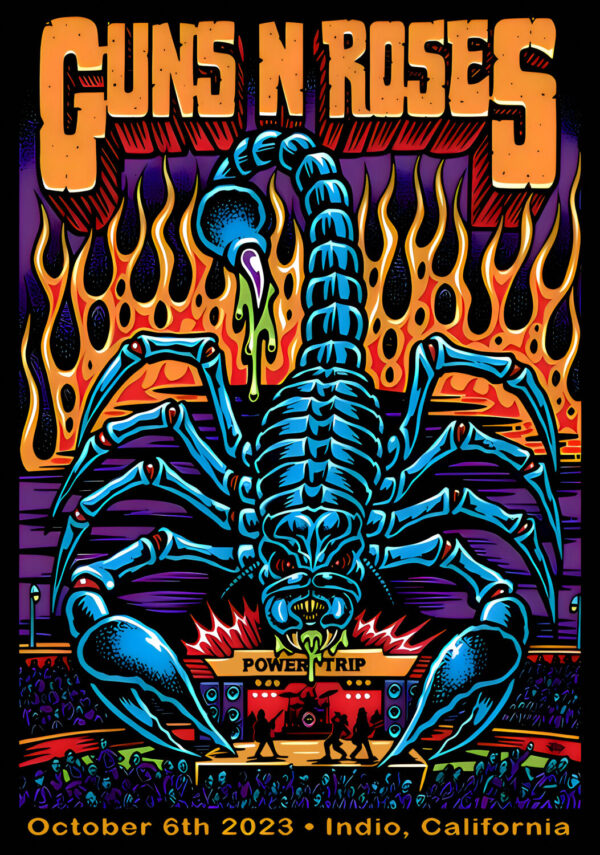 GUNS N ROSES We're F'N' Back! North America 2023 Tour: Indio, California 2023 Poster Print