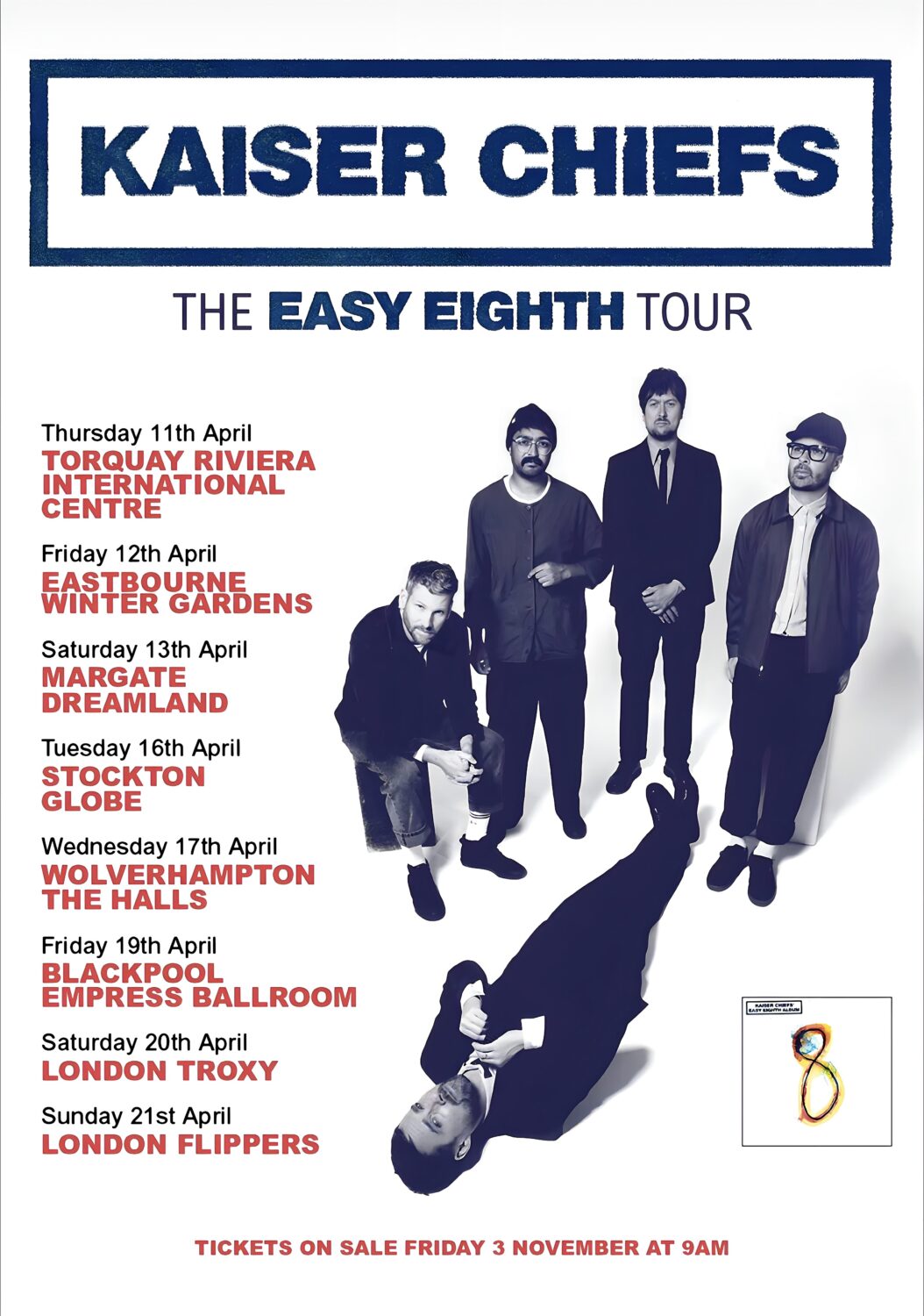 KAISER CHIEFS The Easy Eight 2024 UK Tour Poster