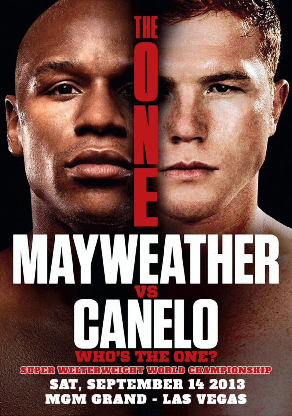 FLOYD MAYWEATHER vs. SAUL CANELO ALVAREZ The One Las Vegas 2013 Fight Boxing Poster