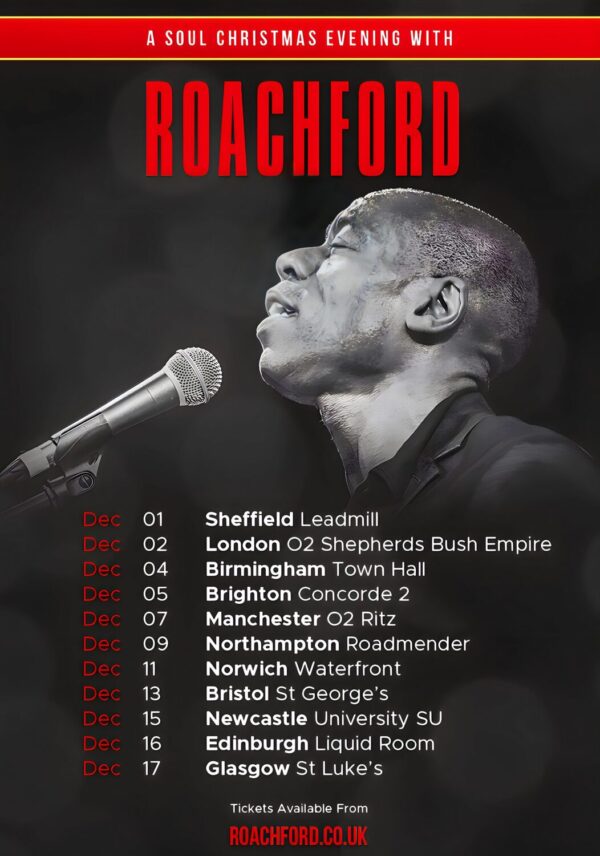 ROACHFORD. A Soul Christmas Evening 2023 UK Tour Poster