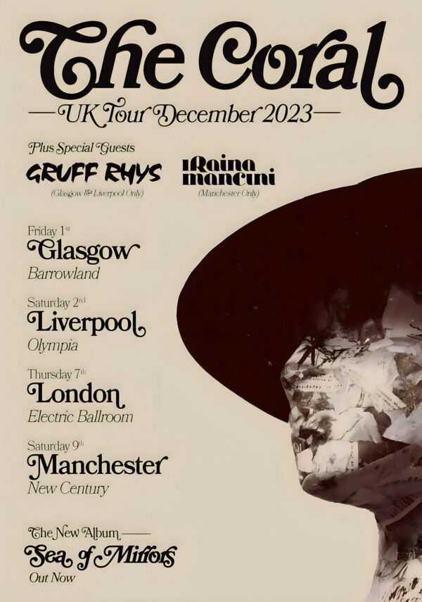 THE CORAL Sea of Mirrors 2023 UK Tour Poster