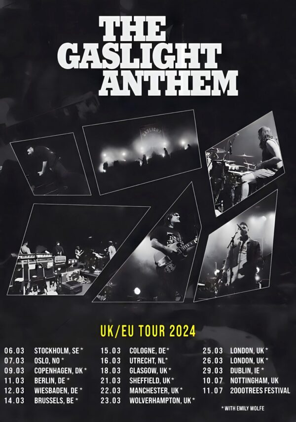 THE GASLIGHT ANTHEM History Books UK & European 2024 Tour Poster