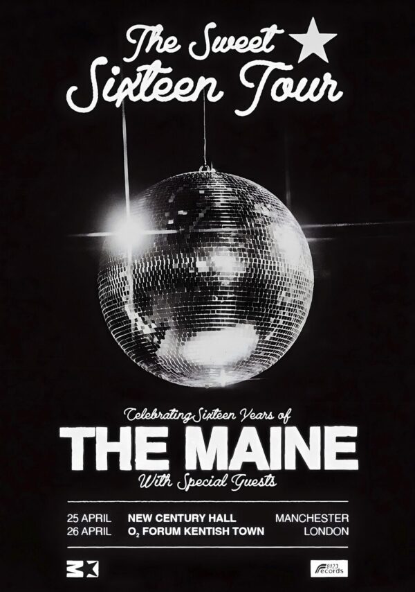 THE MAINE The Sweet Sixteen Tour 2023 UK Tour Poster