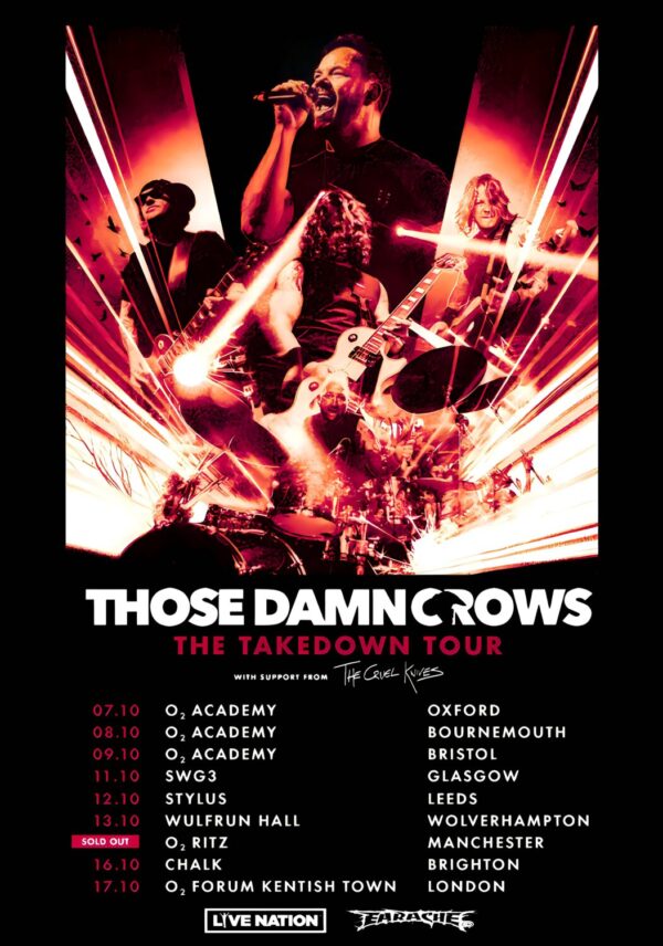 THOSE DAMN CROWS The Takedown Tour 2023 UK Tour Poster