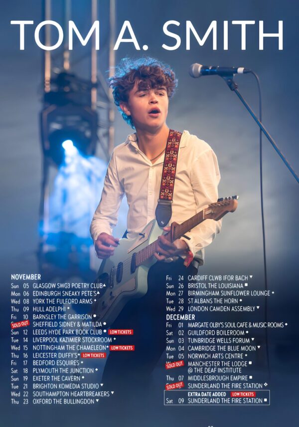 TOM A. SMITH Ep 2023 UK Tour Poster