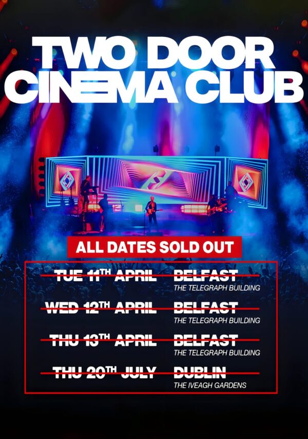 TWO DOOR CINEMA CLUB Keep On Smiling 2023 Ireland Irish Tour Poster