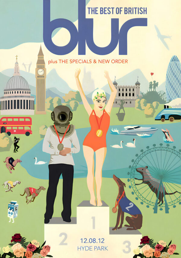 BLUR Parklive Tour: LONDON Hyde Park - Olympic Closing Ceremony August 12th 2012 Poster Print