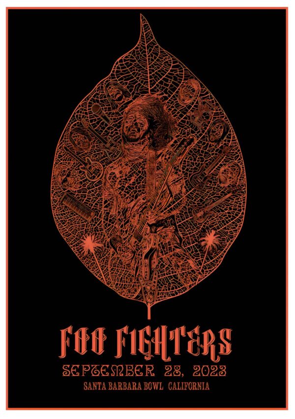 FOO FIGHTERS But Here We Are 2023 North American Tour: Santa Barbara Bowl, California Poster