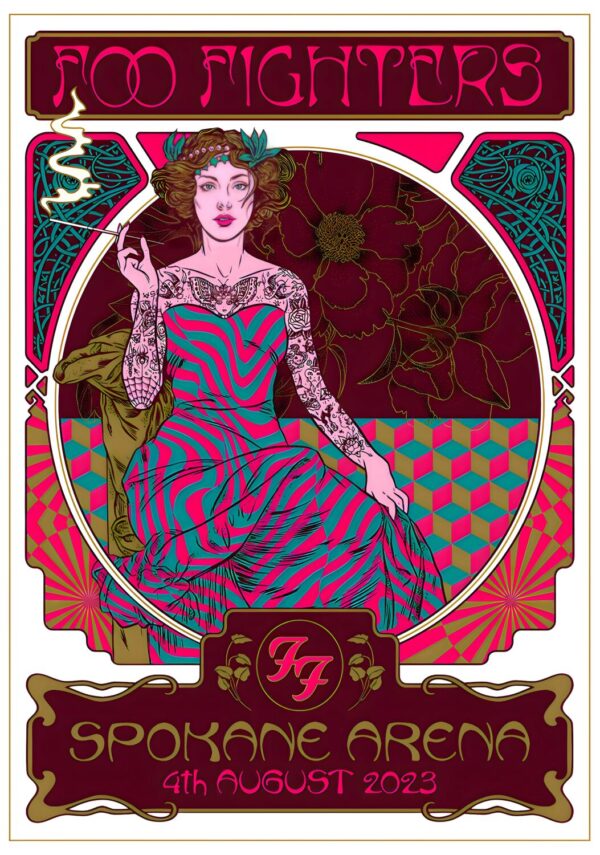 FOO FIGHTERS But Here We Are 2023 North American Tour: Spokane, WA @ Spokane Arena Poster
