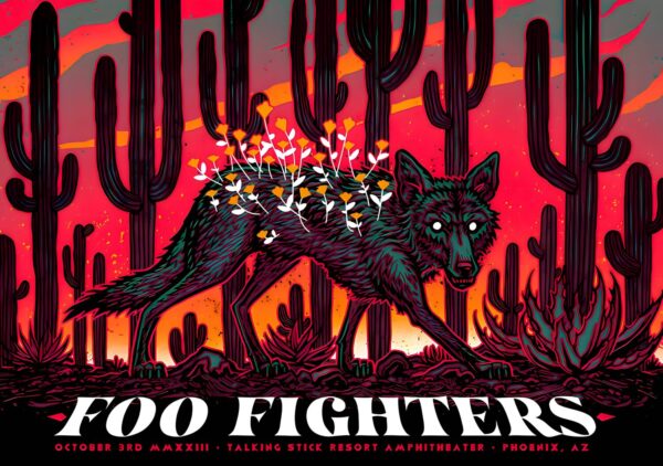 FOO FIGHTERS But Here We Are 2023 North American Tour:  Phoenix, AZ @ Talking Stick Resort Amphitheater Poster