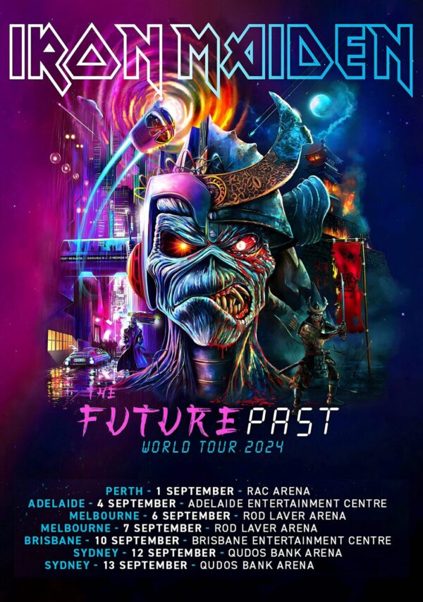 IRON MAIDEN Future Past World Tour 2024: Australian Tour Poster