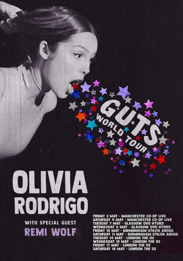 OLIVIA RODRIGO Guts 2024 World Tour: UK Tour Poster