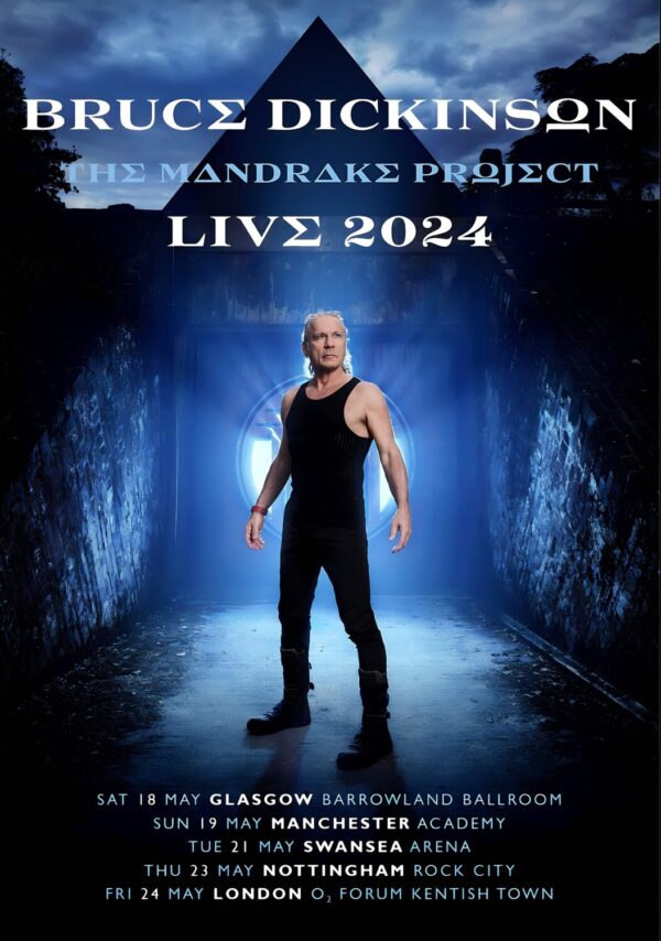 BRUCE DICKINSON (Iron Maiden) The Mandrake Project Live 2024 UK Tour Poster