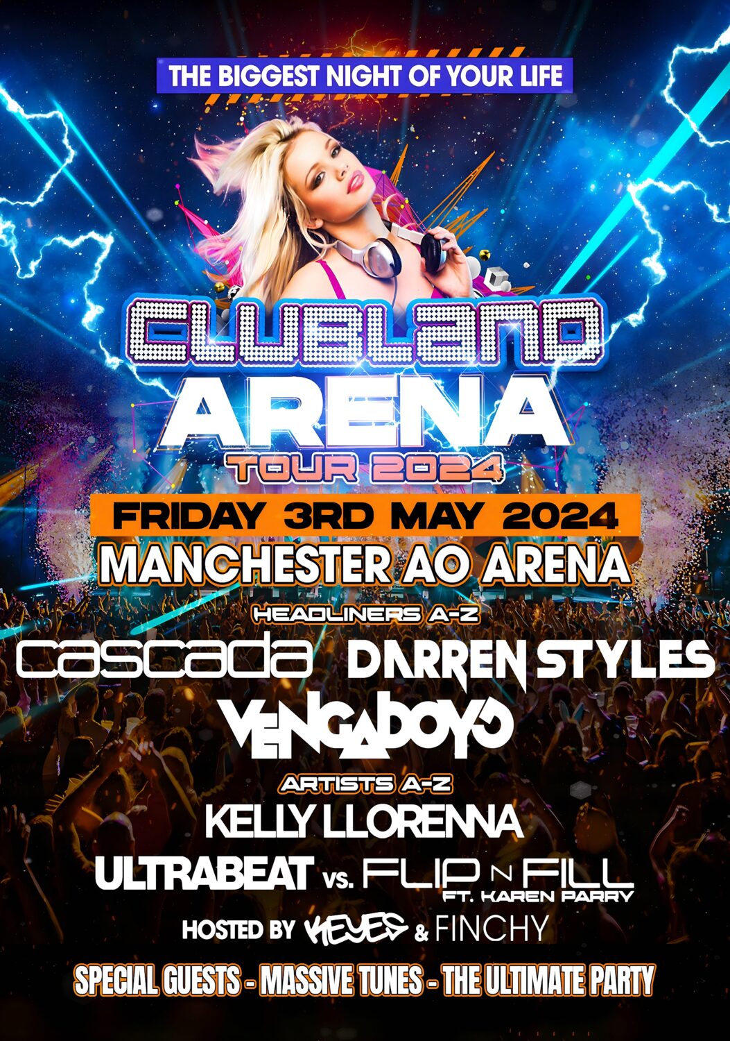 CLUBLAND Live Arena 2024 Tour MANCHESTER Poster