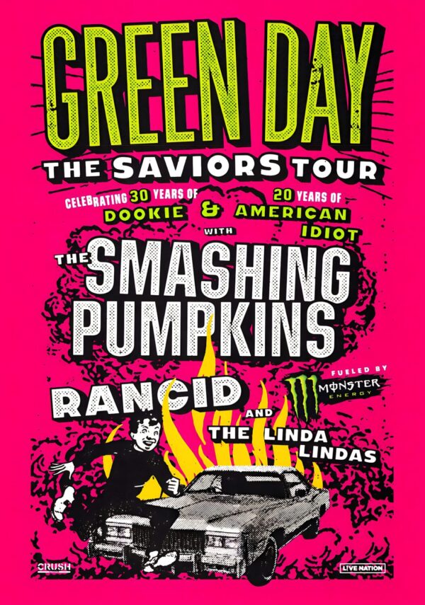 GREEN DAY The Saviors 2024 North American Stadium Tour Poster