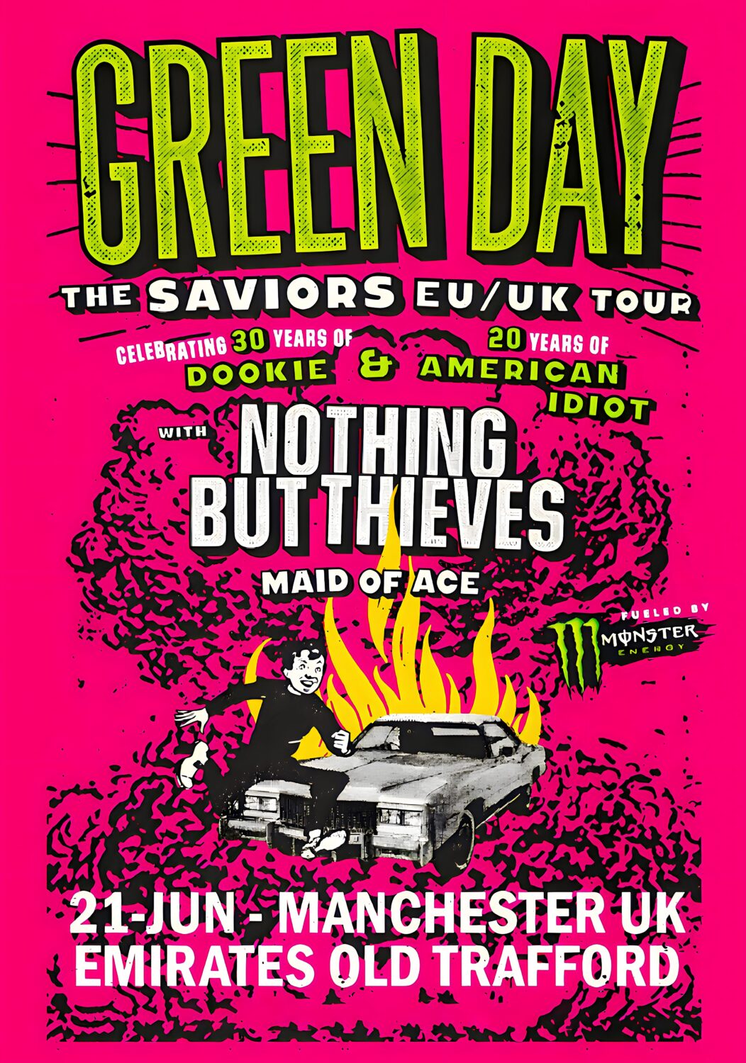 GREEN DAY The Saviors 2024 UK Tour MANCHESTER Poster